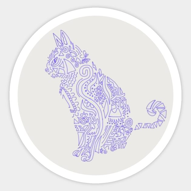 Patterned Cat Sticker by starrify